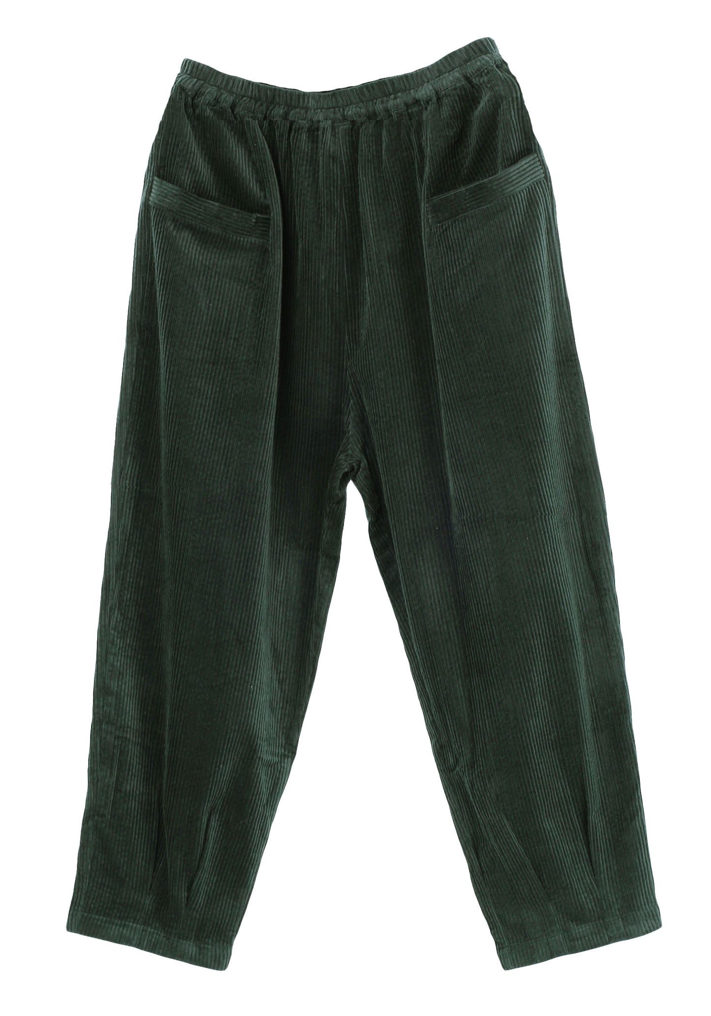 Minibee Women's Corduroy Baggy Pants Elastic Waist Loose Harem Pant Cotton Wide Leg Trousers with Pockets