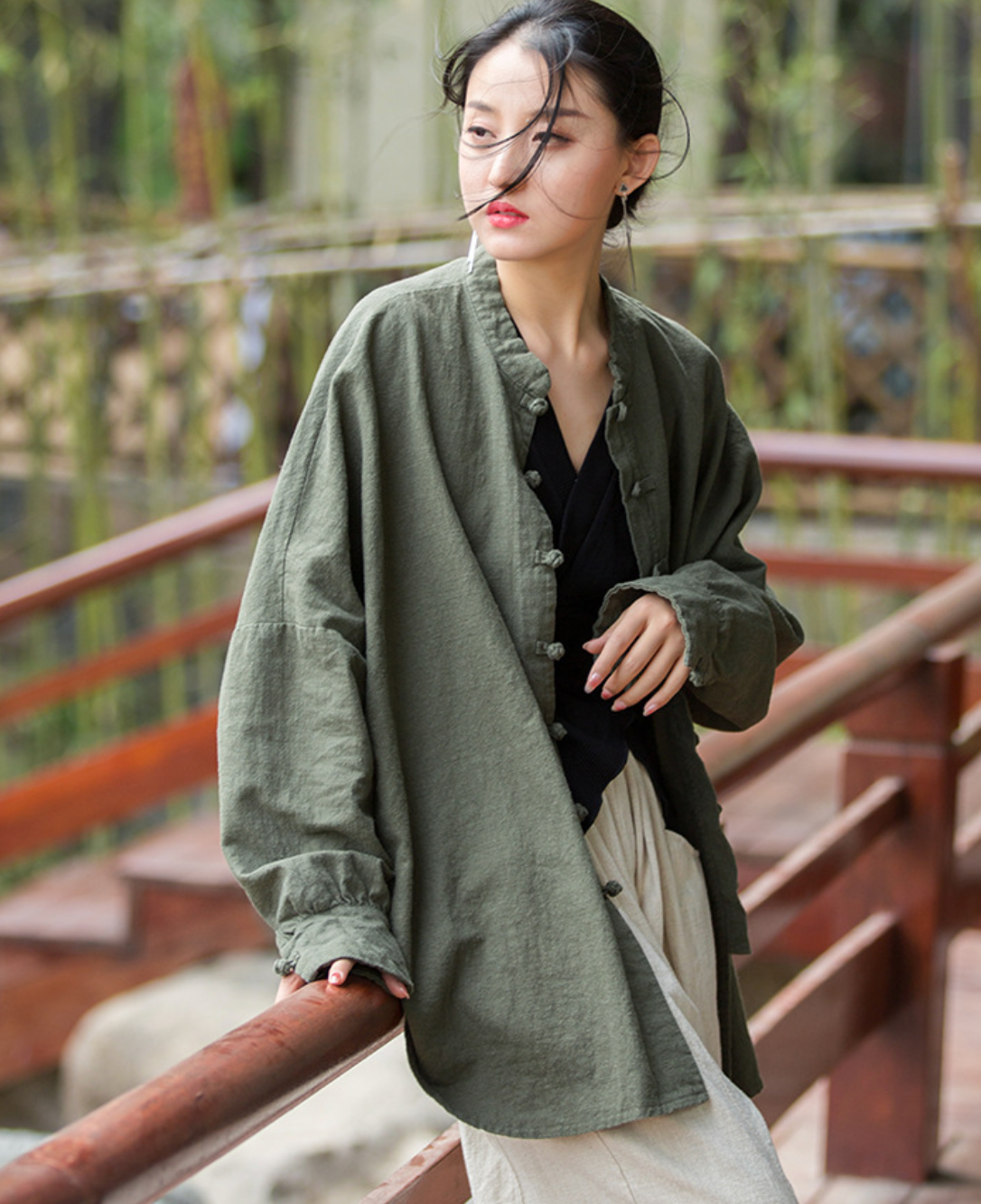 Autumn cotton and linen women's clothing new style ramie cardigan women's coat