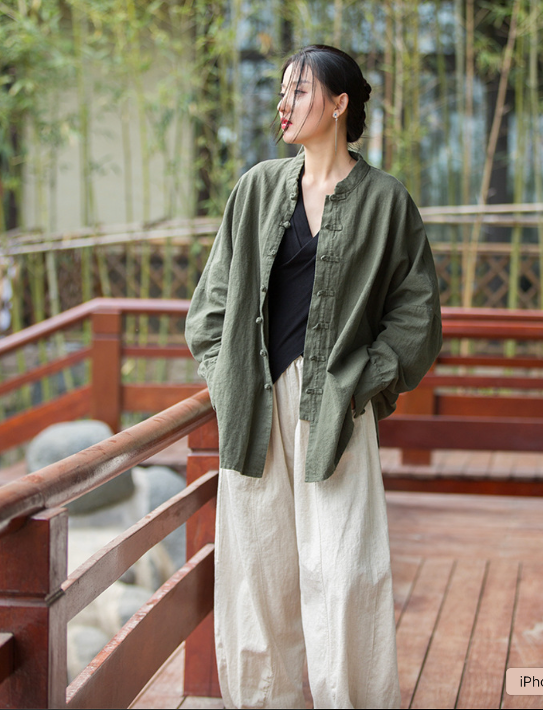 Autumn cotton and linen women's clothing new style ramie cardigan women's coat