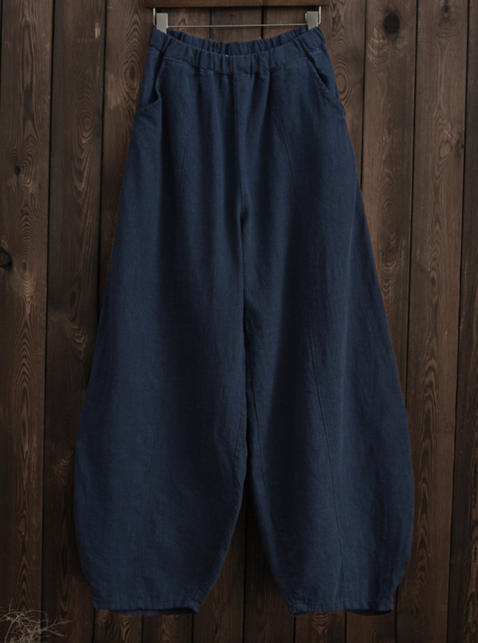 Cotton and Linen Autumn women's casual lantern pants long pants