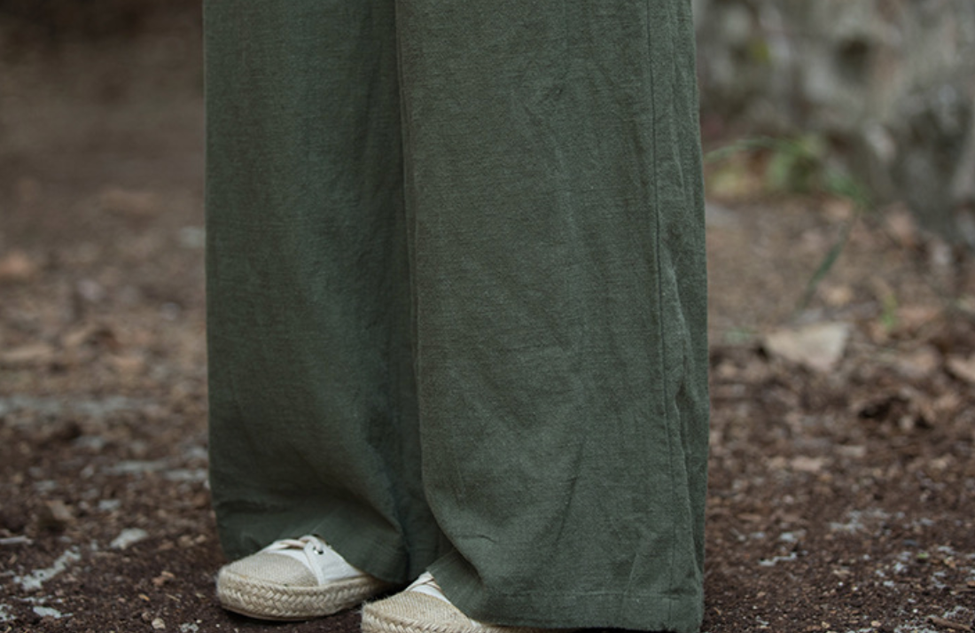 Cotton and Linen Hemp Autumn Women's Ramie Big Foot Pants Women's Linen Wide Leg Pants