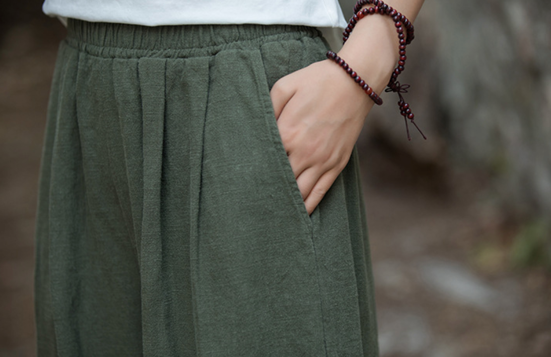 Cotton and Linen Hemp Autumn Women's Ramie Big Foot Pants Women's Linen Wide Leg Pants