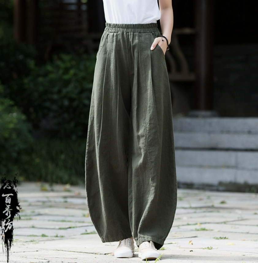 Cotton and Linen Autumn women's clothing new style slimming women's lantern pants