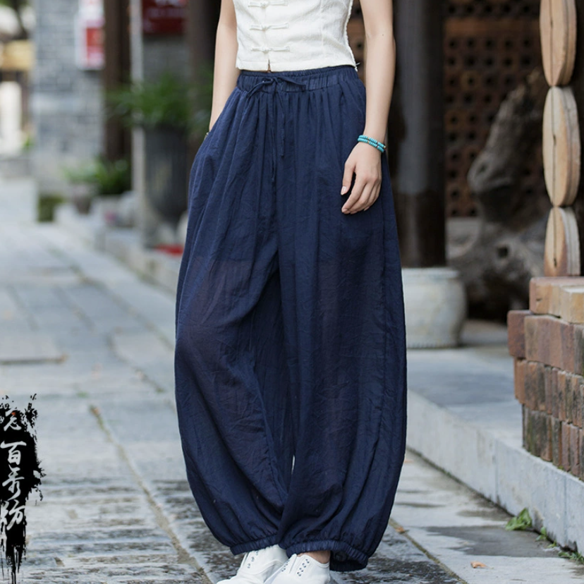 Cotton and Linen Autumn  women's clothing new lantern pants for women