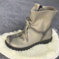 New short boots, genuine leather Martin boots, warm leather boots, thick heels, soft soles, midsole women's boots