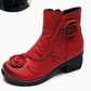 Autumn and winter styles with thick heel, genuine leather, medium heel, Martin boots, hand sewn floral short boots