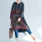 Large size women's spring hooded sweatshirt with loose print and long skirt with gradient irregularity