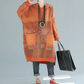 Printed medium to long hooded sweatshirt, oversized washed and worn casual dress