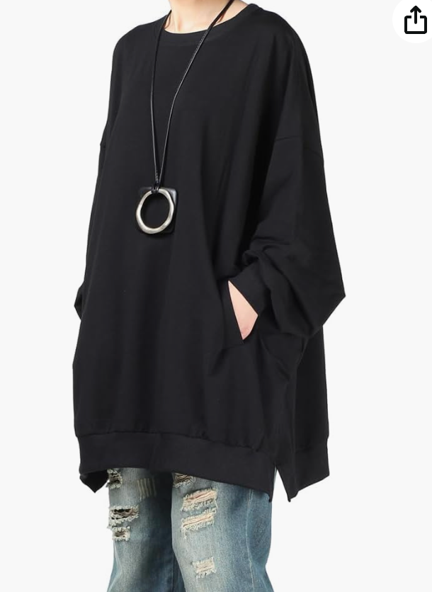 Minibee Women's Oversized Sweatshirt Crewneck Long Sleeve Tunic Shirts Plus Size Pullover Tops Fall Outfits