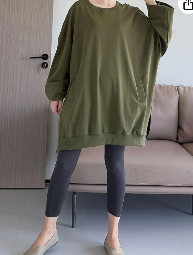 Minibee Women's Oversized Sweatshirt Crewneck Long Sleeve Tunic Shirts Plus Size Pullover Tops Fall Outfits