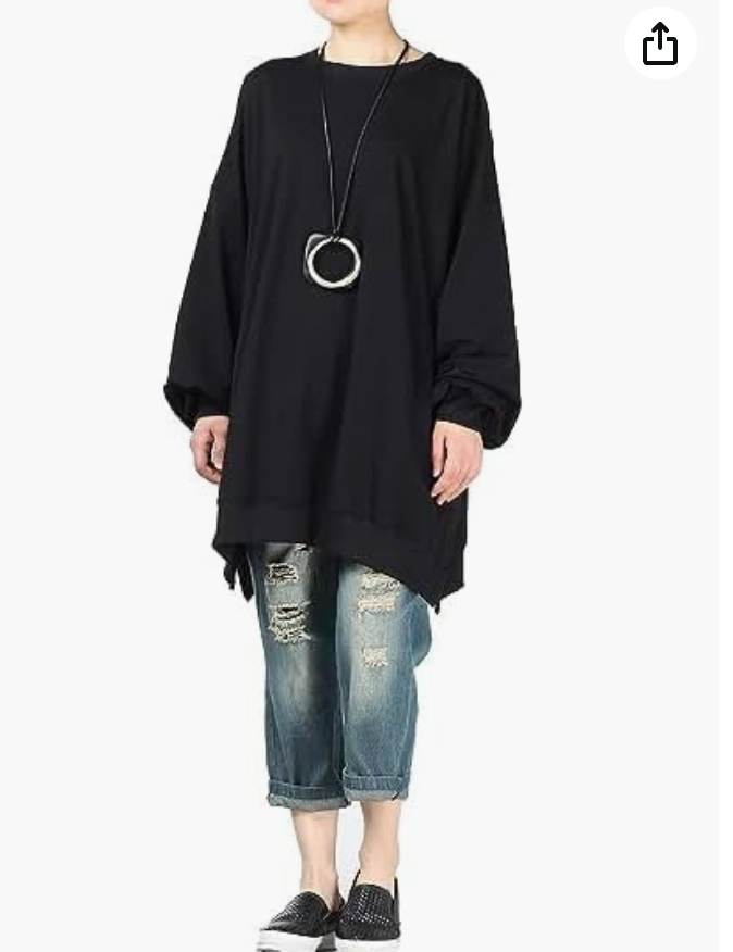 Minibee Women's Oversized Sweatshirt Crewneck Long Sleeve Tunic Shirts Plus Size Pullover Tops Fall Outfits