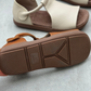 Handmade genuine leather fish mouth sandals, flat bottomed Velcro soft cowhide women's sandals
