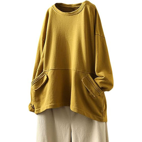 Minibee Women's Oversized Sweatshirt Crewneck Long Sleeve Cotton Pullover Tops