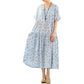 Minibee Women's Bohemian Maxi Dress Summer Short Sleeve Boho Dresses