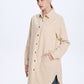 Minibee Women's Corduroy Shirt Jacket 100% Cotton Long Sleeve Button Down Loose Fit with Pockets