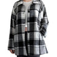 Minibee Women's Flannel Plaid Shacket Long Sleeve Jacket Button Down Shirts Coats with Pockets