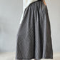 Minibee Women's Linen Palazzo Pants Casual Wide Leg Gingham Pant Boho Plaid Loose Trousers with Pockets