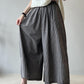 Minibee Women's Linen Palazzo Pants Casual Wide Leg Gingham Pant Boho Plaid Loose Trousers with Pockets