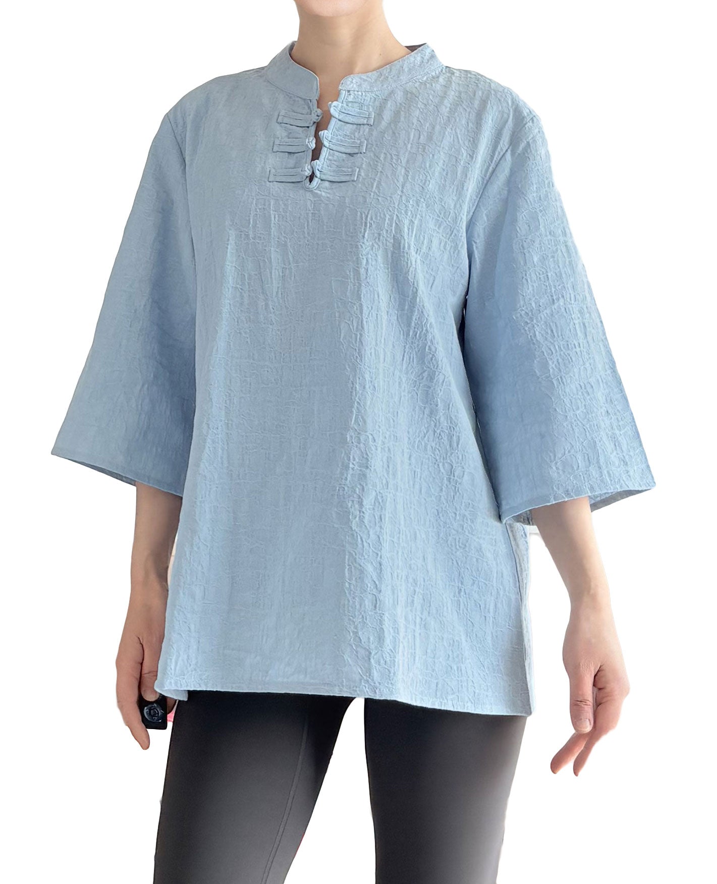 Minibee Women's 3/4 Length Sleeve Tops Cotton Linen Shirts Casual Blouse Summer Tops for Women