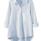 Minibee Women's Cotton Linen Blouses Button Down Shirts Tops