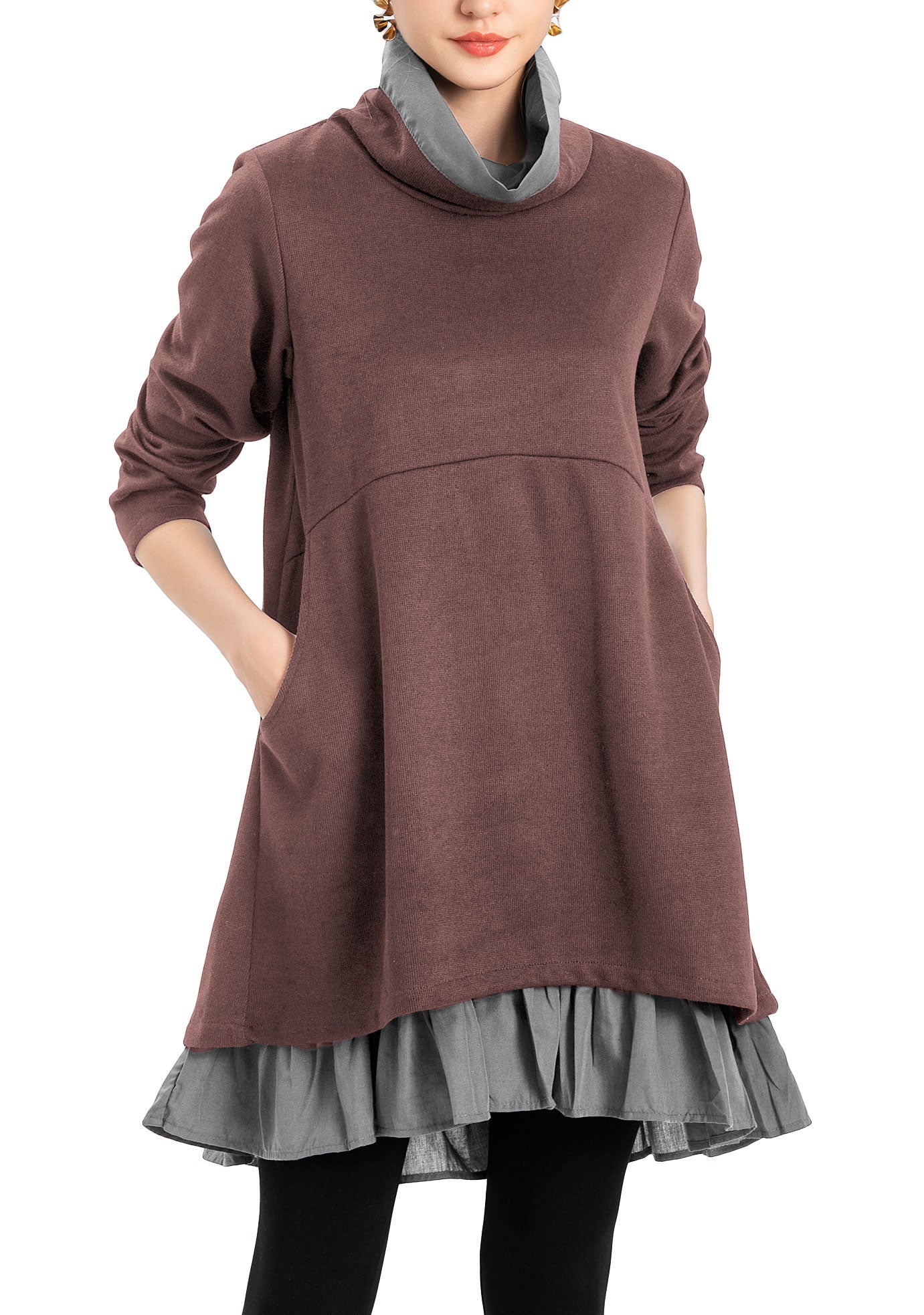 oversized sweatshirt dress with pockets Oversized Half-Zip Hoodie Dress
