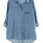 Minibee Women's Cotton Linen Blouses Button Down Shirts Tops
