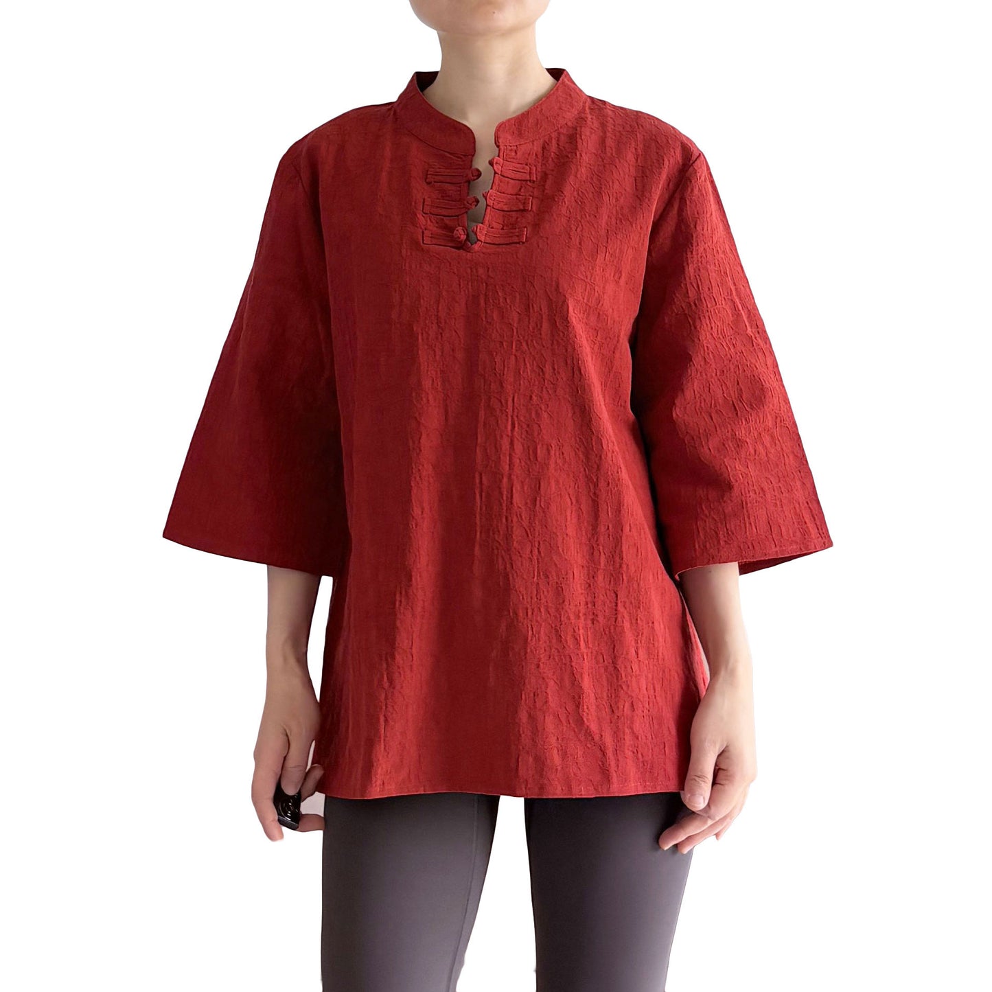 Minibee Women's 3/4 Length Sleeve Tops Cotton Linen Shirts Casual Blouse Summer Tops for Women