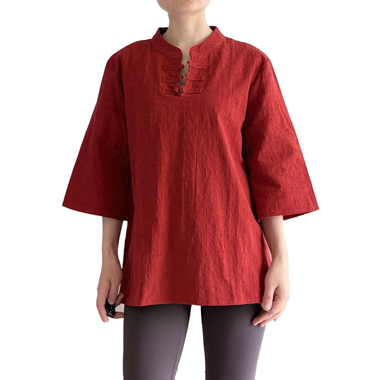 Minibee Women's 3/4 Length Sleeve Tops Cotton Linen Shirts Casual Blouse Summer Tops for Women