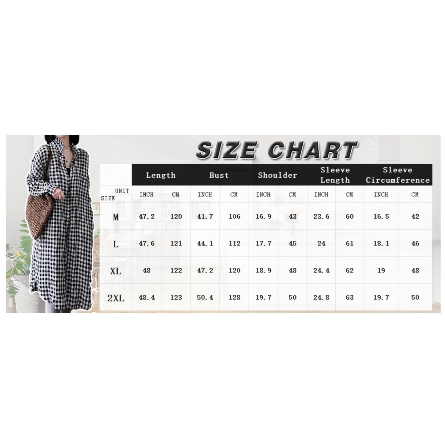 Minibee Women's Plaid Shirts Dress Button Down Long Sleeve Cotton Casual Blouses Dresses with Pockets