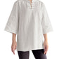 Minibee Women's 3/4 Length Sleeve Tops Cotton Linen Shirts Casual Blouse Summer Tops for Women