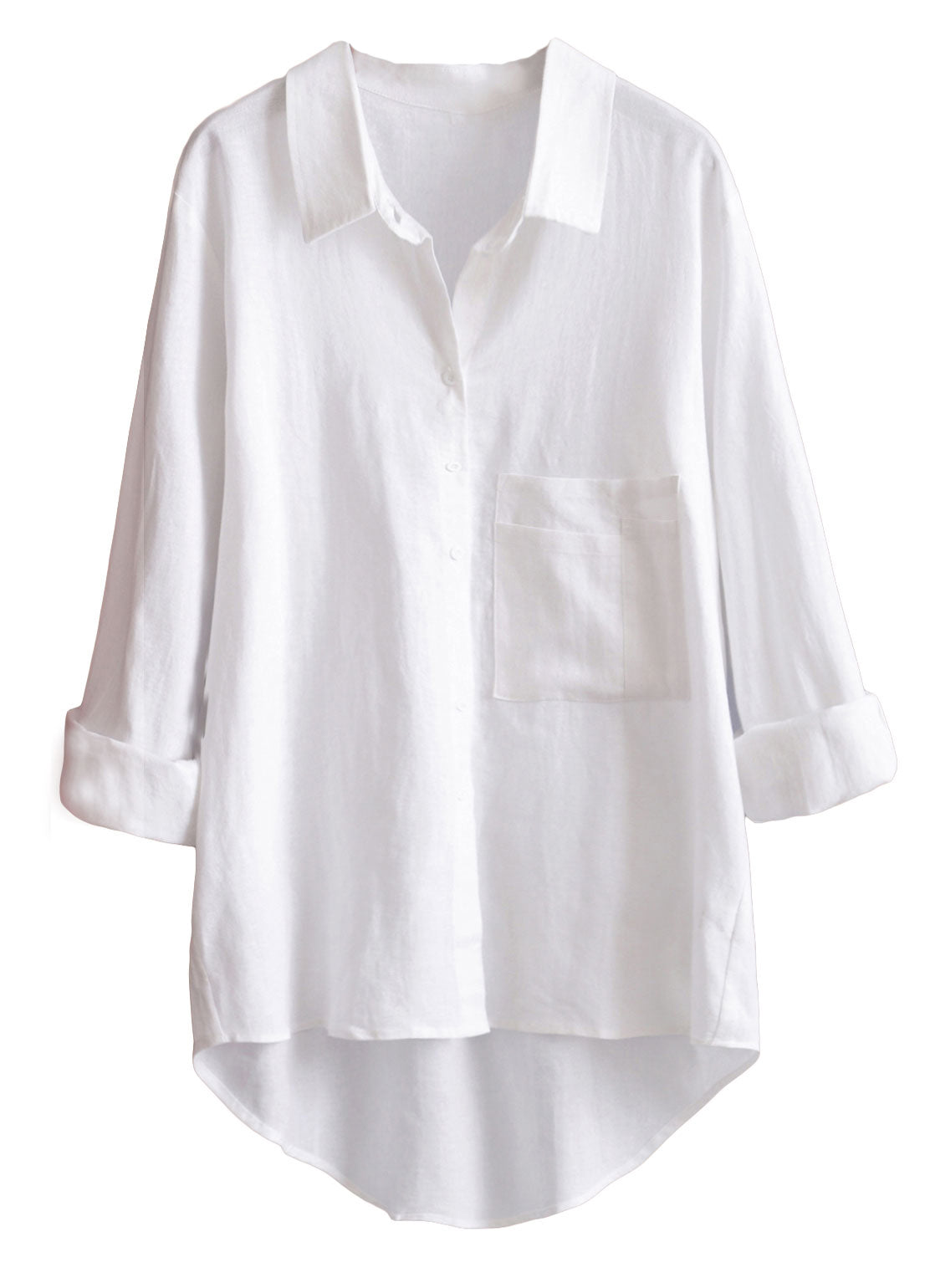 Minibee Women's Cotton Linen Blouses Button Down Shirts Tops
