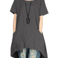 Minibee Women's Cotton Linen Short Sleeve Tunic/Top Tees