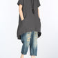 Minibee Women's Cotton Linen Short Sleeve Tunic/Top Tees