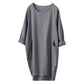 Minibee Women's Oversized Tunic Dress Long Sleeve Loose Baggy Tshirt Tops with Pockets