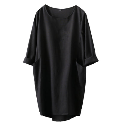 Minibee Women's Oversized Tunic Dress Long Sleeve Loose Baggy Tshirt Tops with Pockets