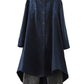 Minibee Women's Cotton Linen Shirt High Low Button Down Embroidered Blouse