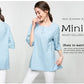 Minibee Women's 3/4 Sleeve Cotton Linen Jacquard Blouses Top T-Shirt