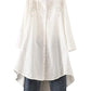 Minibee Women's Cotton Linen Shirt High Low Button Down Embroidered Blouse