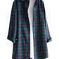 Minibee Women's Cotton Blouses Tops Plaid Long Sleeve High Low Button Down Shirts