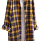 Minibee Women's Cotton Blouses Tops Plaid Long Sleeve High Low Button Down Shirts